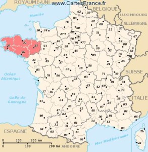 carte de France, Bretagne